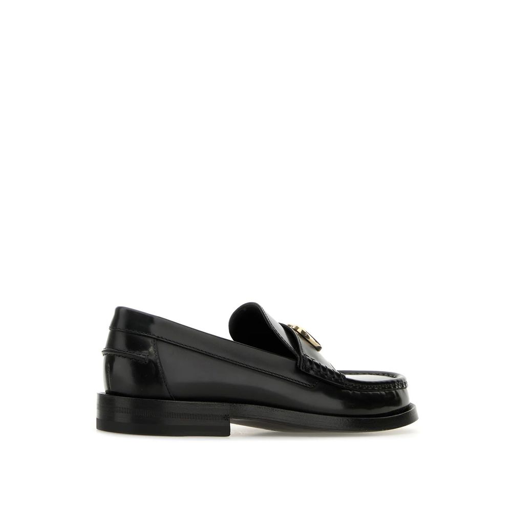 Gucci Black Leather Slip-On Loafers