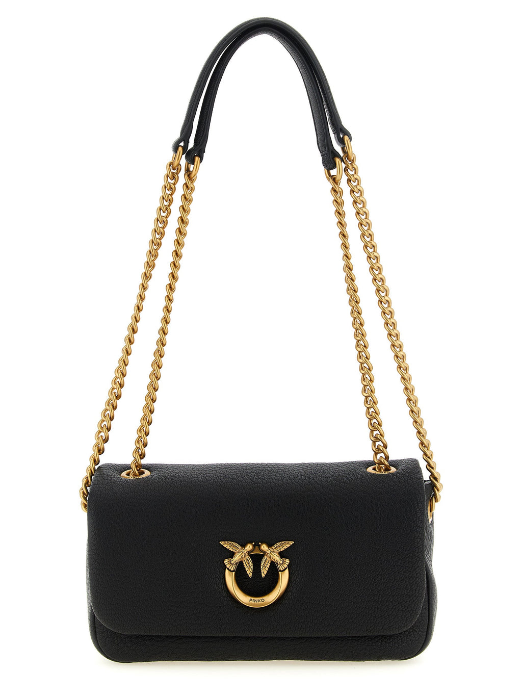 PINKO Black Lamb Leather Shoulder Bag PINKO