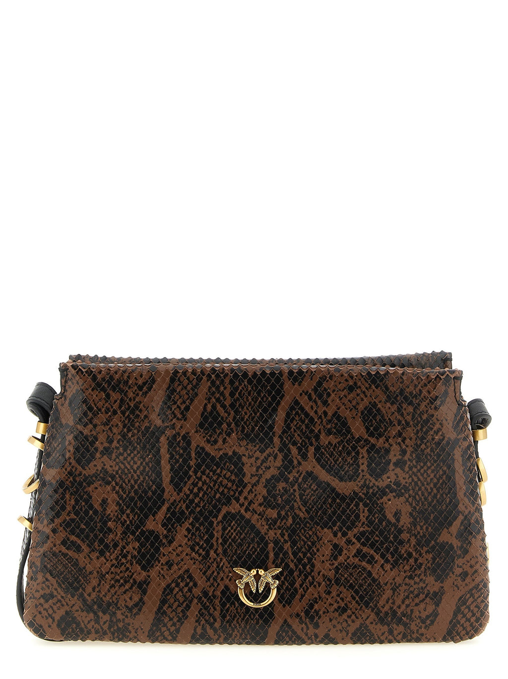 PINKO Brown Calfskin Crossbody Bag