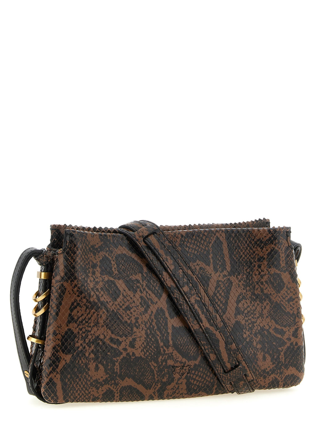 PINKO Brown Calfskin Crossbody Bag