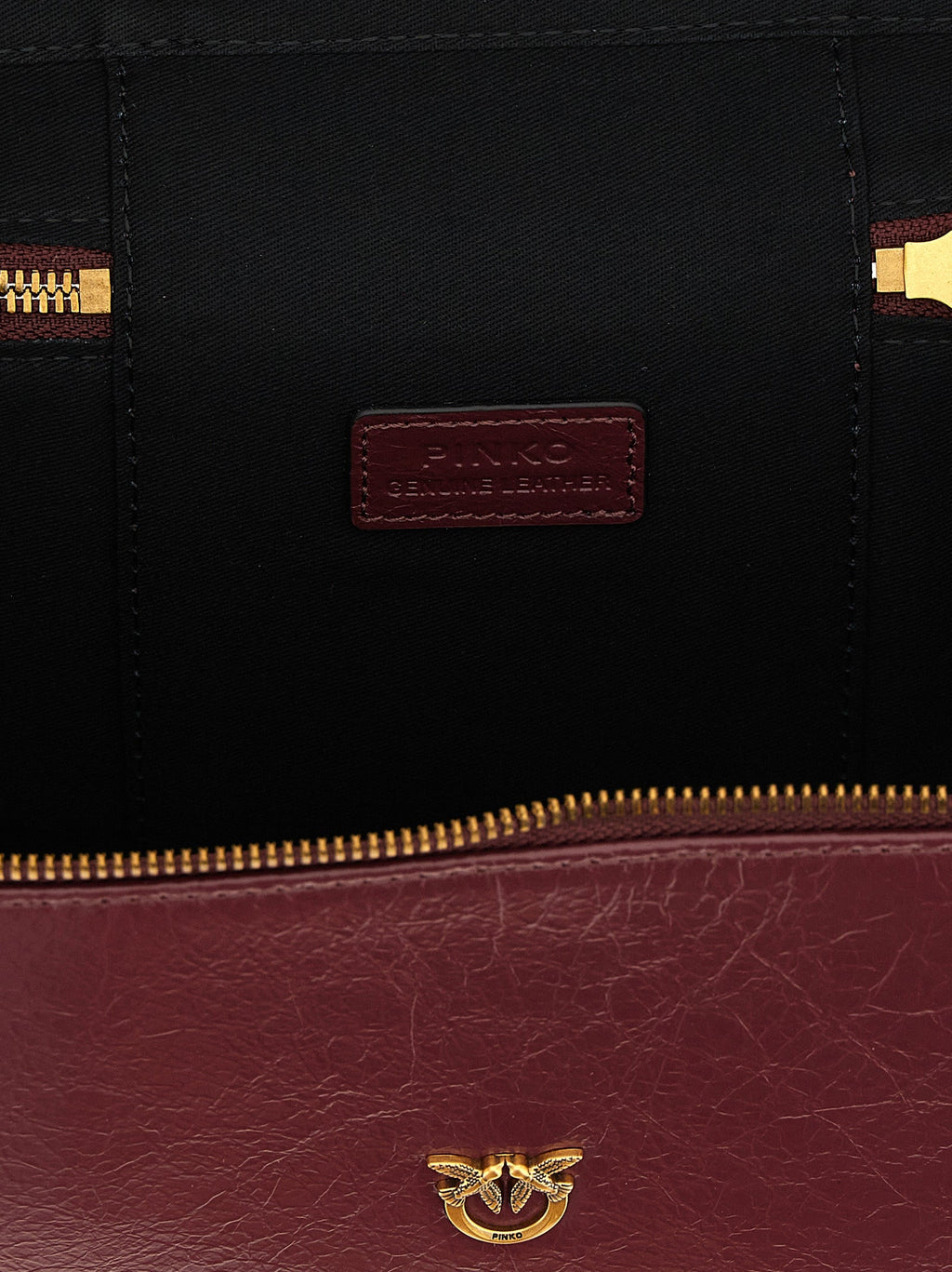 PINKO Bordeaux Calfskin Handbag