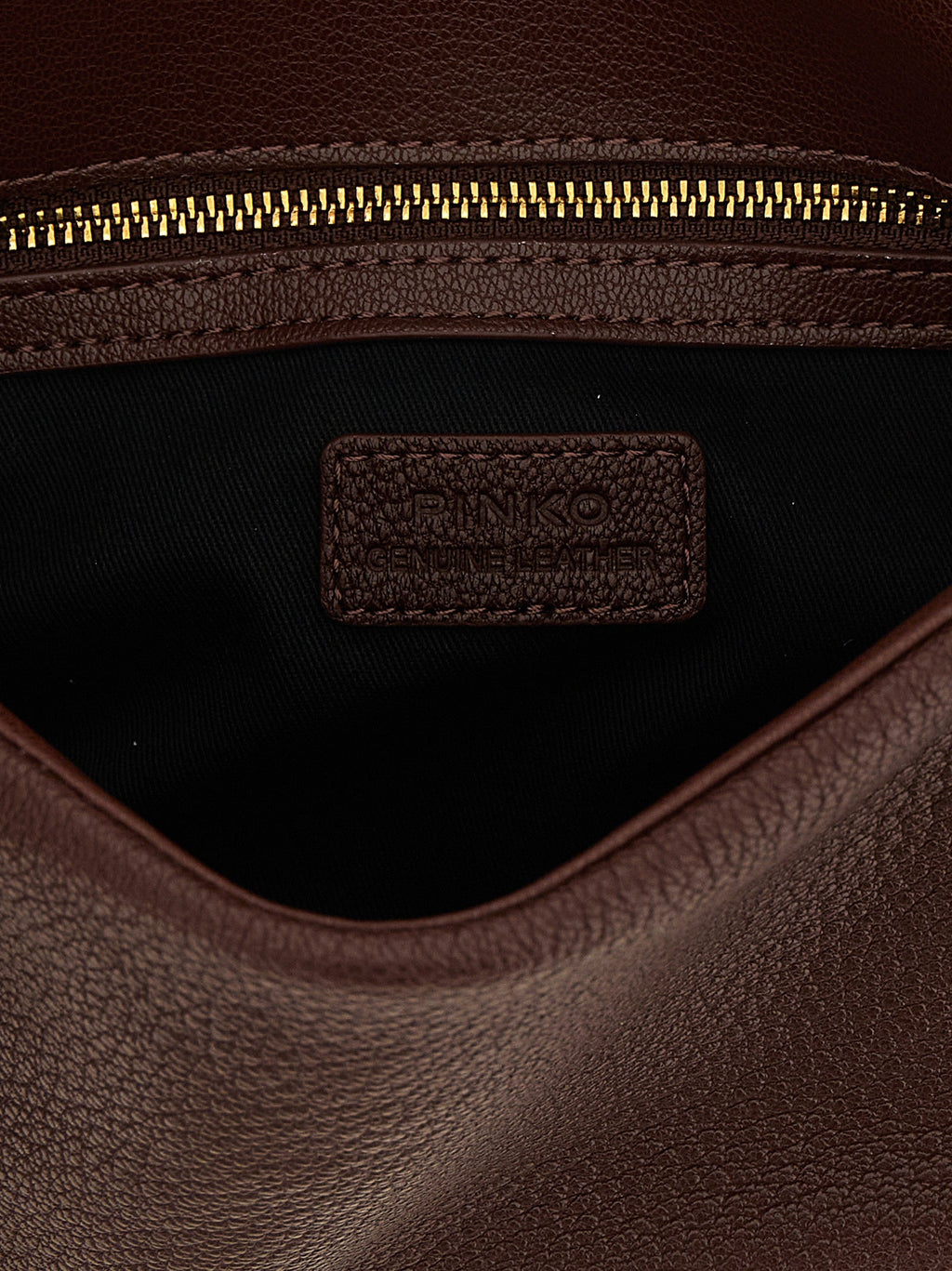 PINKO Brown Lamb Leather Shoulder Bag