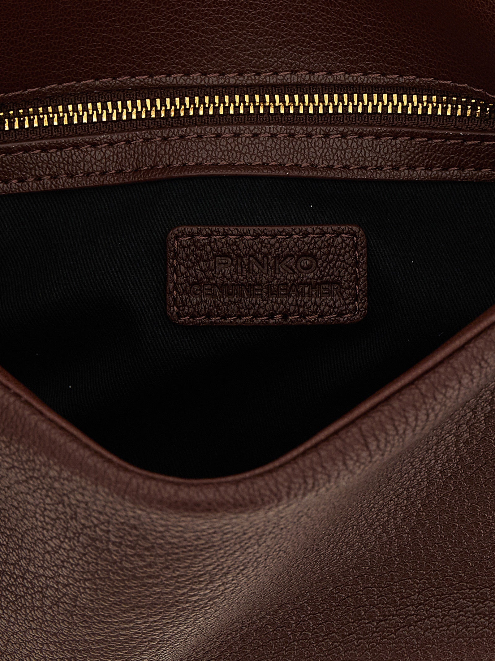 PINKO Brown Lamb Leather Shoulder Bag