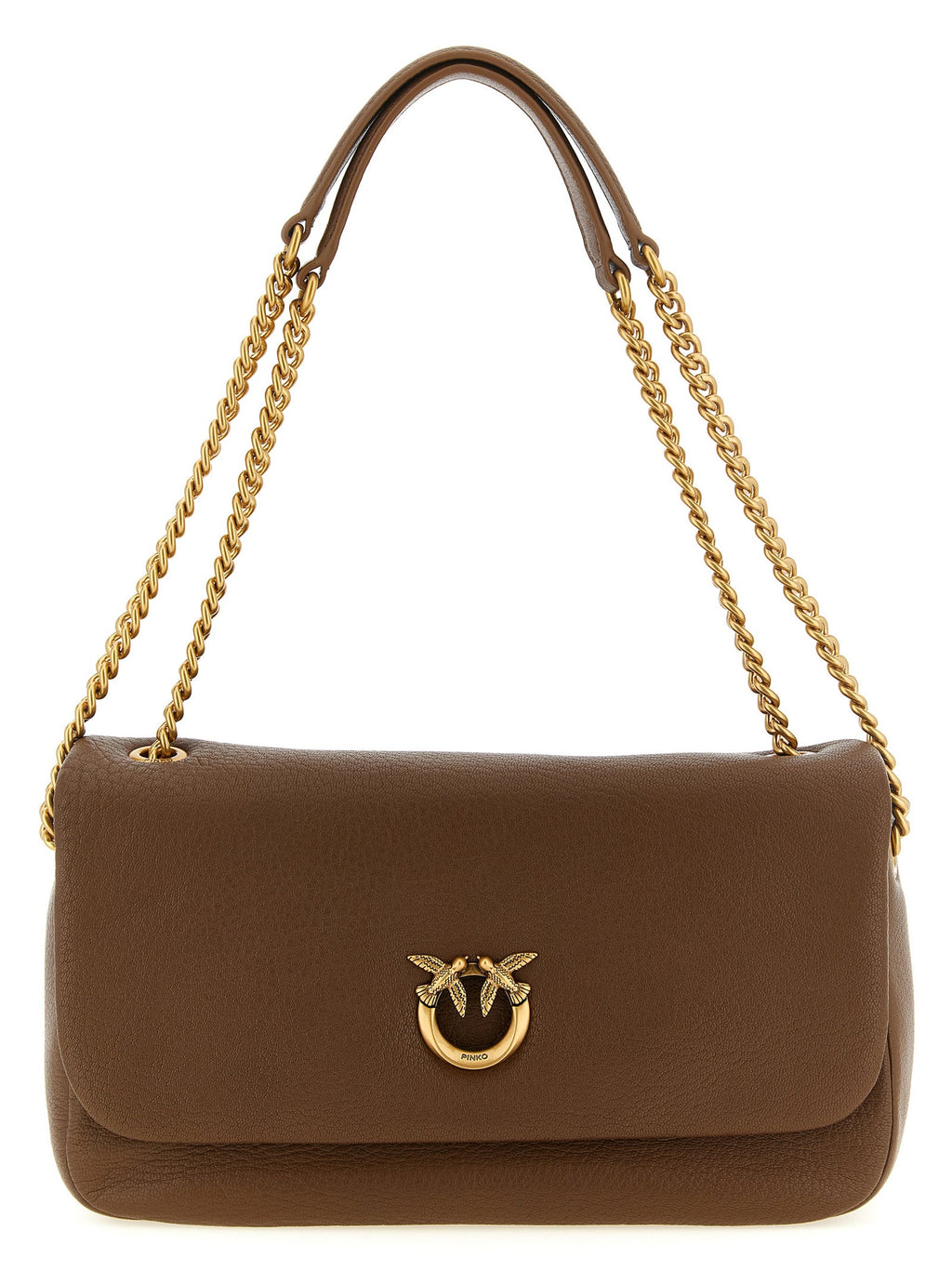 PINKO Brown Lamb Leather Shoulder Bag PINKO