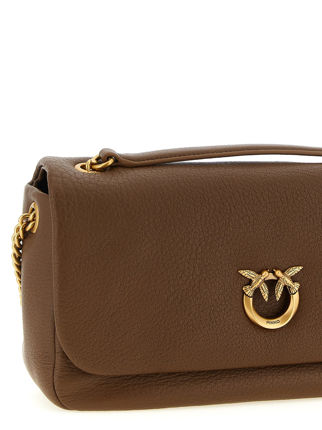 PINKO Brown Lamb Leather Shoulder Bag PINKO