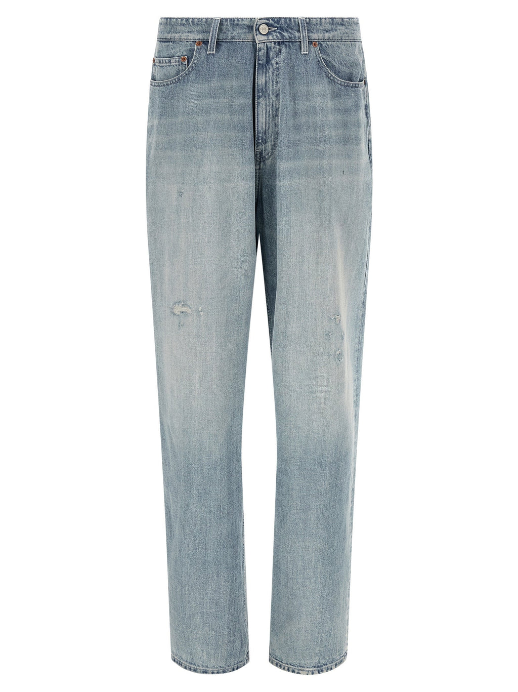 MM6 Maison Margiela Blue Cotton Straight-Leg Jeans
