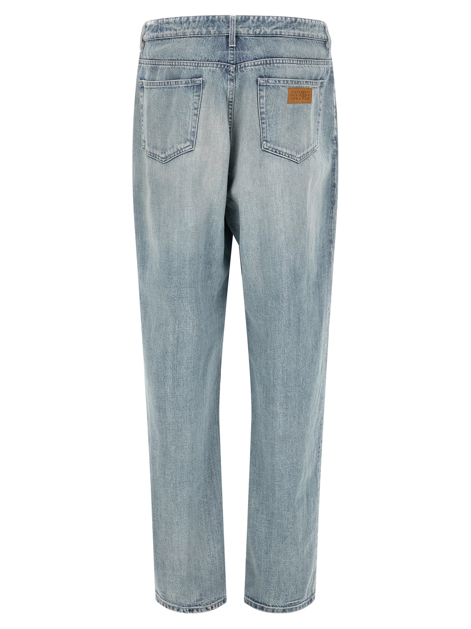 MM6 Maison Margiela Blue Cotton Straight-Leg Jeans