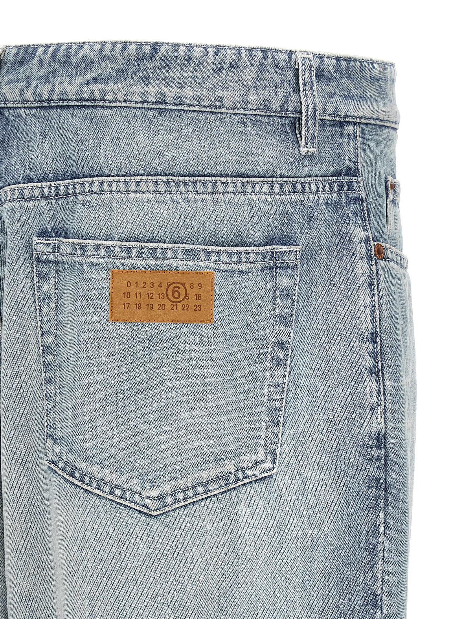 MM6 Maison Margiela Blue Cotton Straight-Leg Jeans