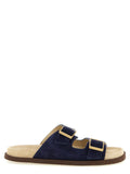 Brunello Cucinelli Blue Calfskin Slides
