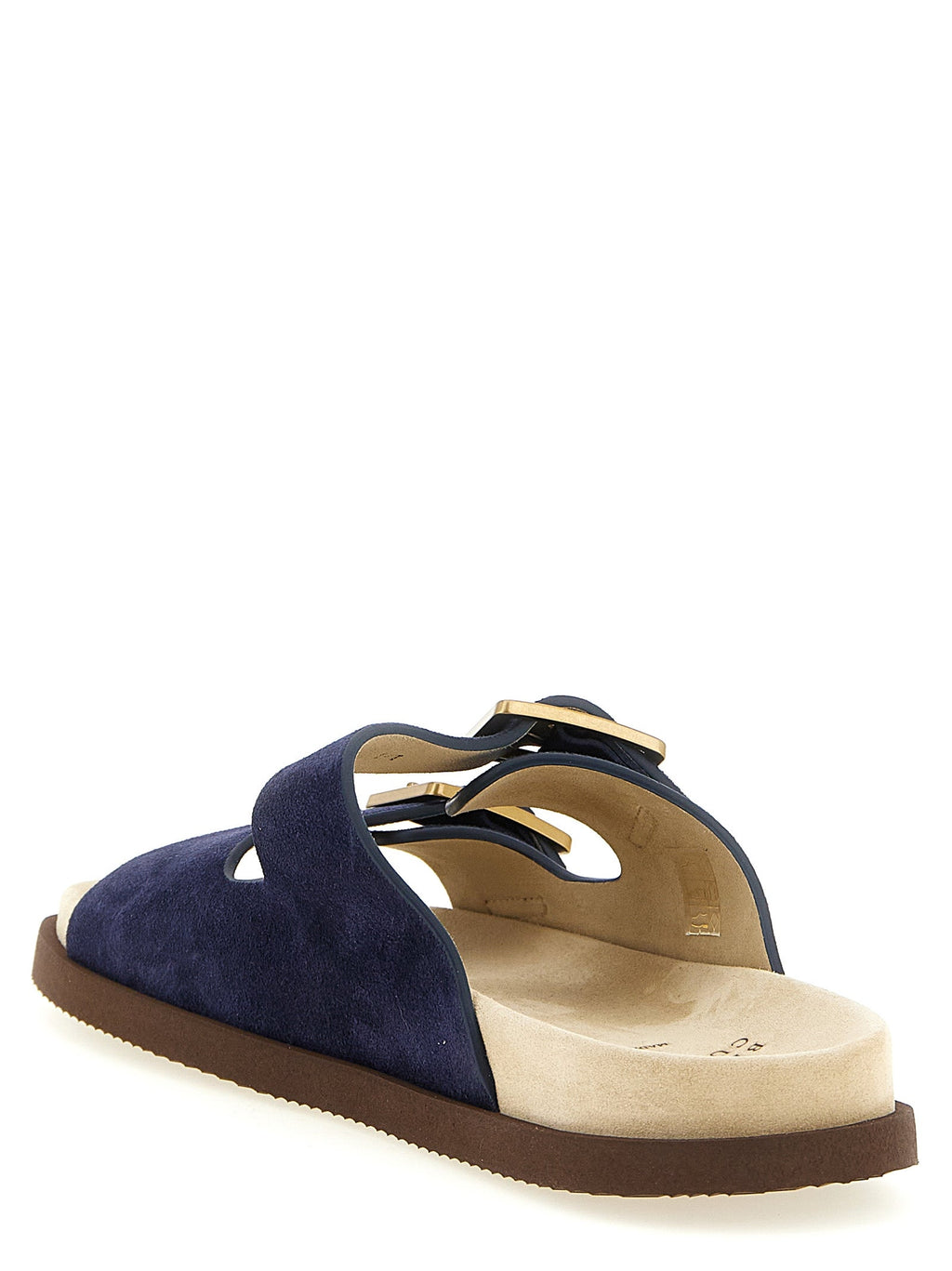 Brunello Cucinelli Blue Calfskin Slides