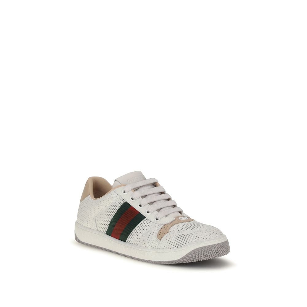 Gucci White Calf Leather Bos Taurus Athletic Sneakers
