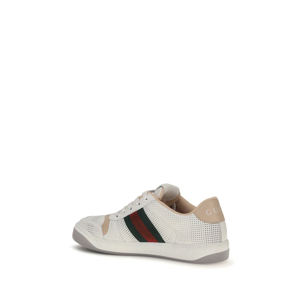 Gucci White Calf Leather Bos Taurus Athletic Sneakers