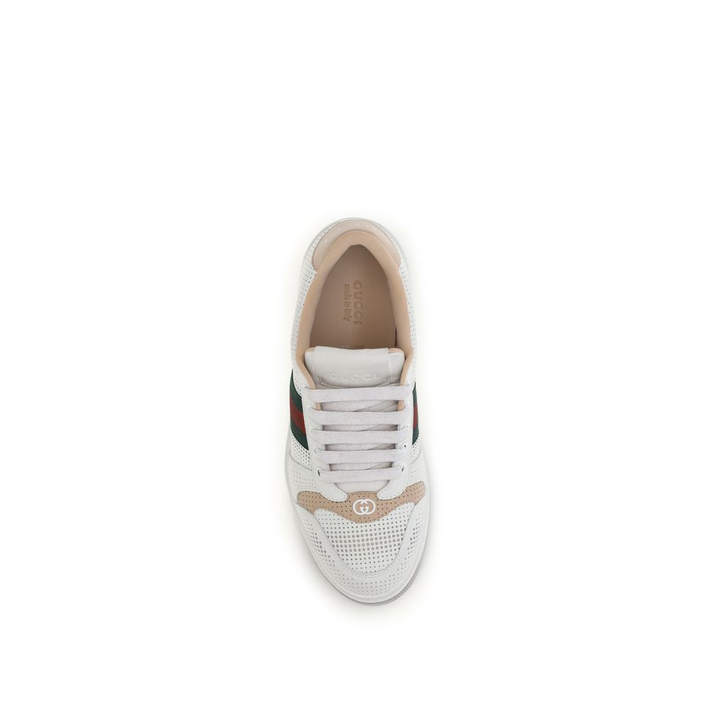 Gucci White Calf Leather Bos Taurus Athletic Sneakers