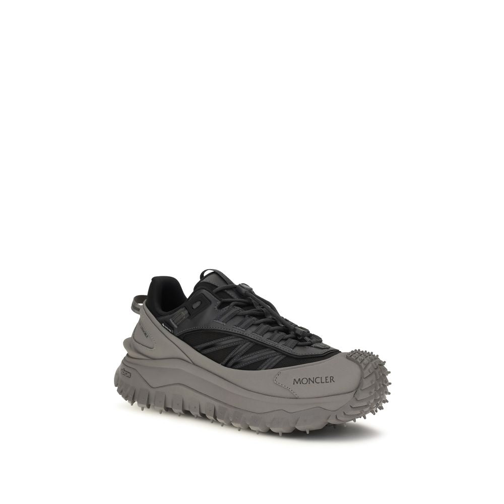 Moncler Gray Calf Leather Bos Taurus Athletic Sneakers