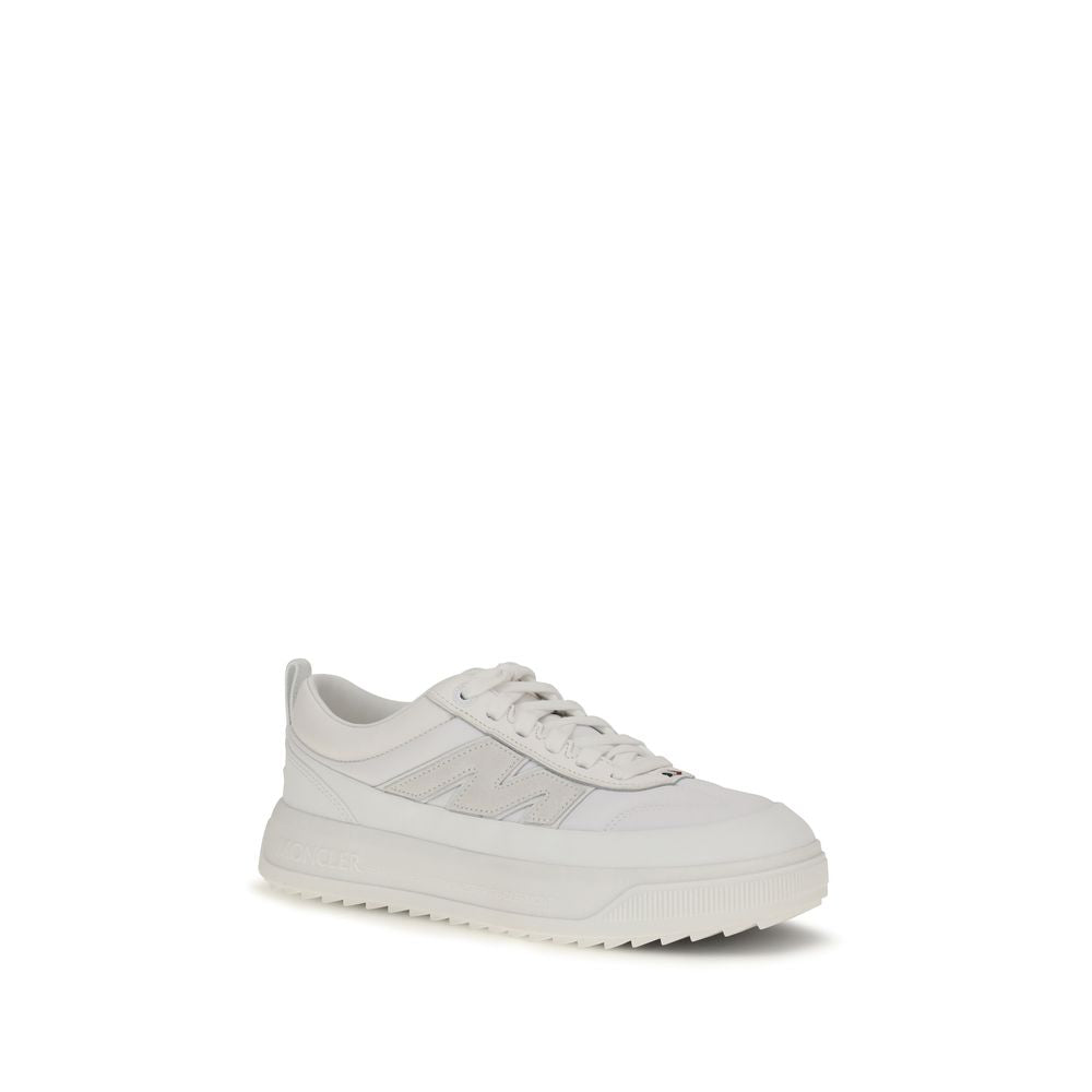 Moncler White Calf Leather Bos Taurus Athletic Sneakers
