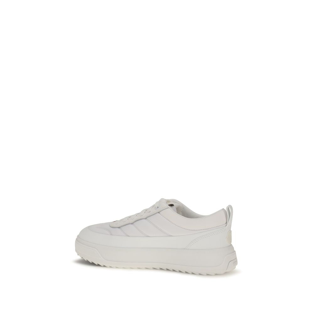 Moncler White Calf Leather Bos Taurus Athletic Sneakers