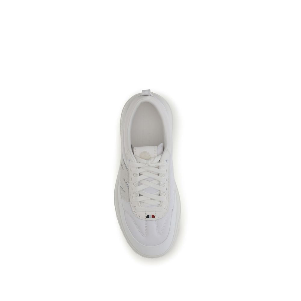 Moncler White Calf Leather Bos Taurus Athletic Sneakers
