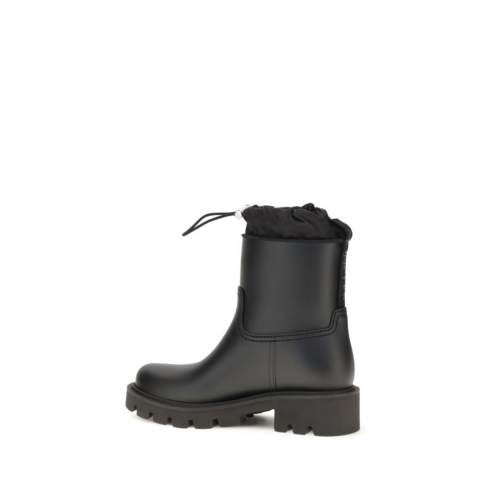 Moncler Black Pvc Rain Boots