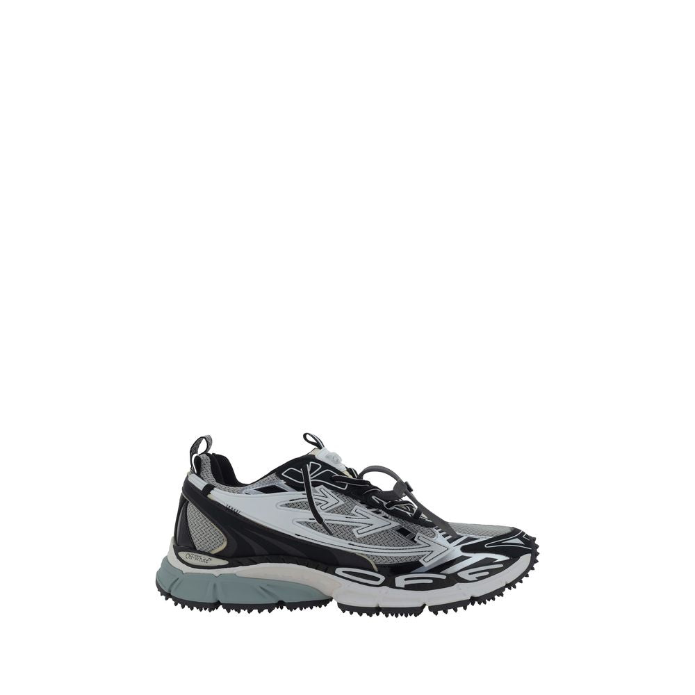 Off-White Gray Polyurethane Athletic Sneakers