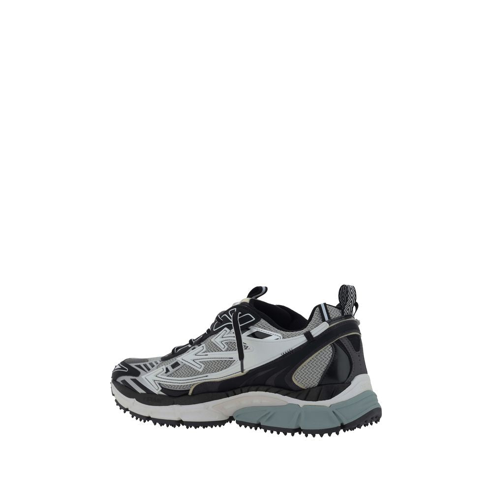 Off-White Gray Polyurethane Athletic Sneakers