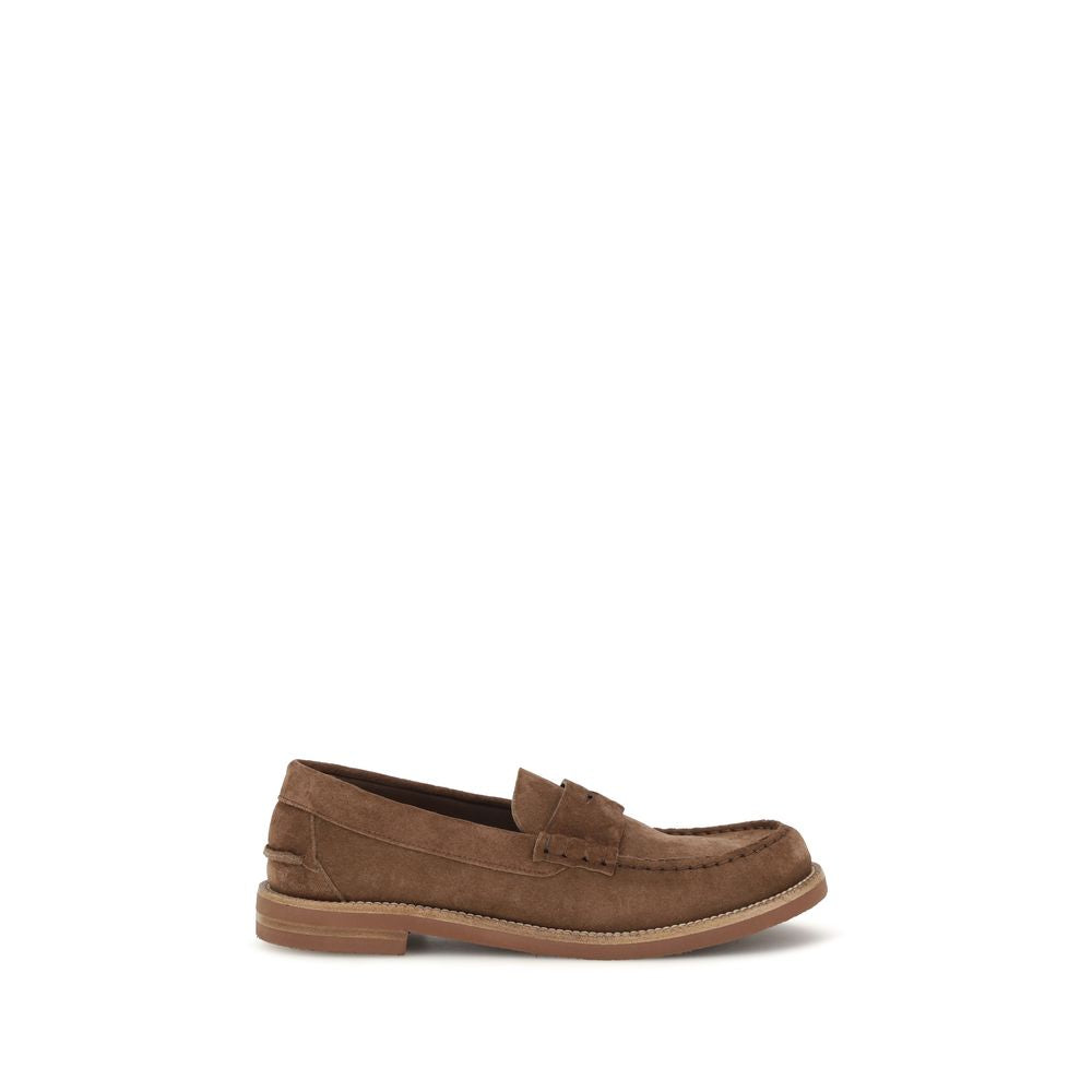 Pedro García Brown Suede Leather Slip-On Loafers