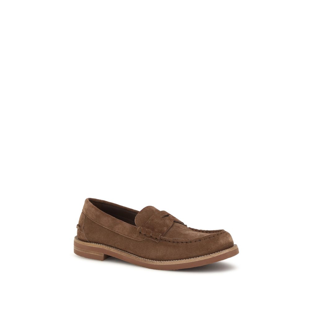 Pedro García Brown Suede Leather Slip-On Loafers