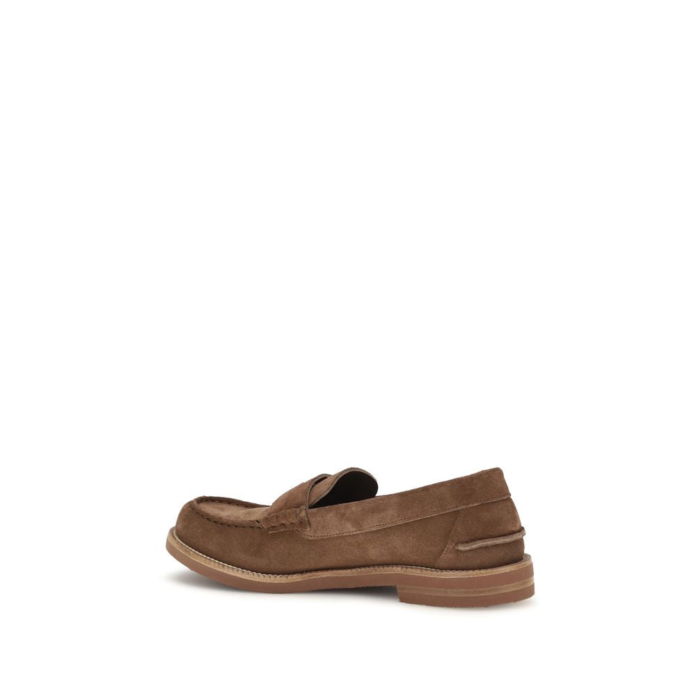 Pedro García Brown Suede Leather Slip-On Loafers