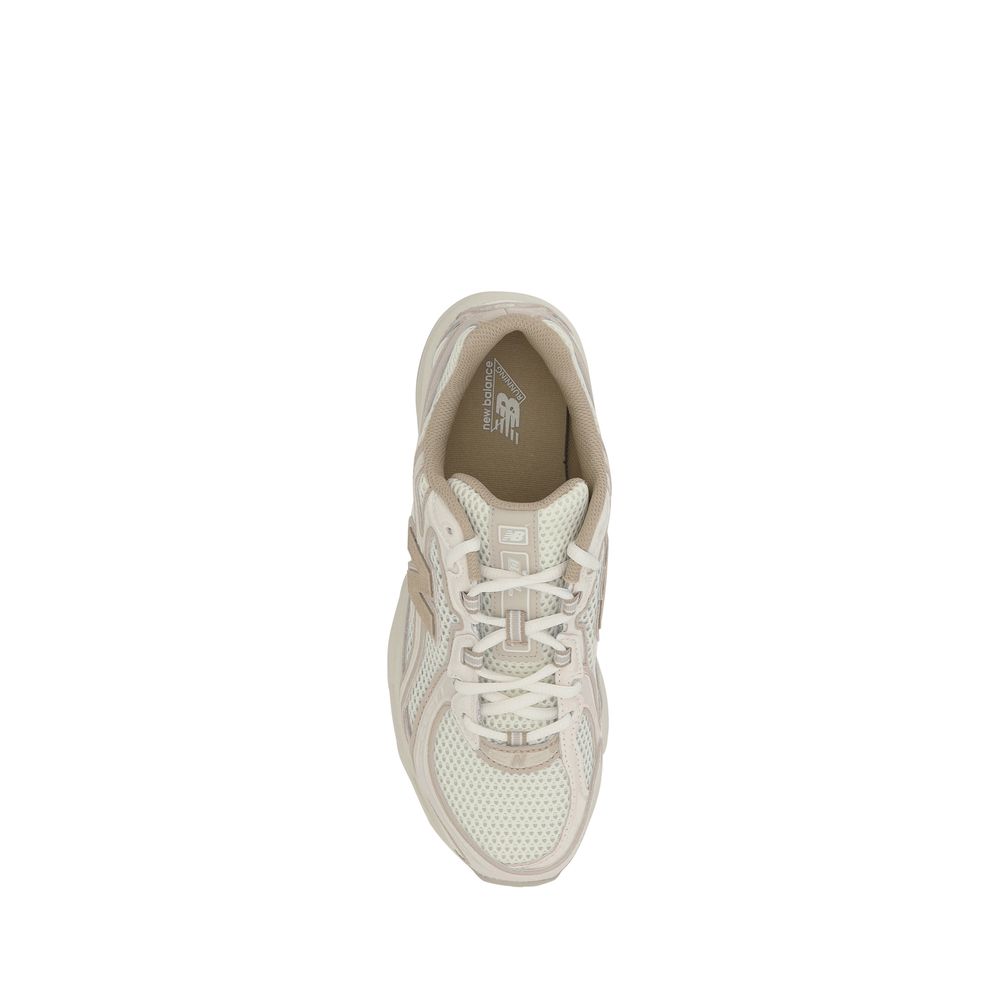 New Balance White Fabric Athletic Sneakers