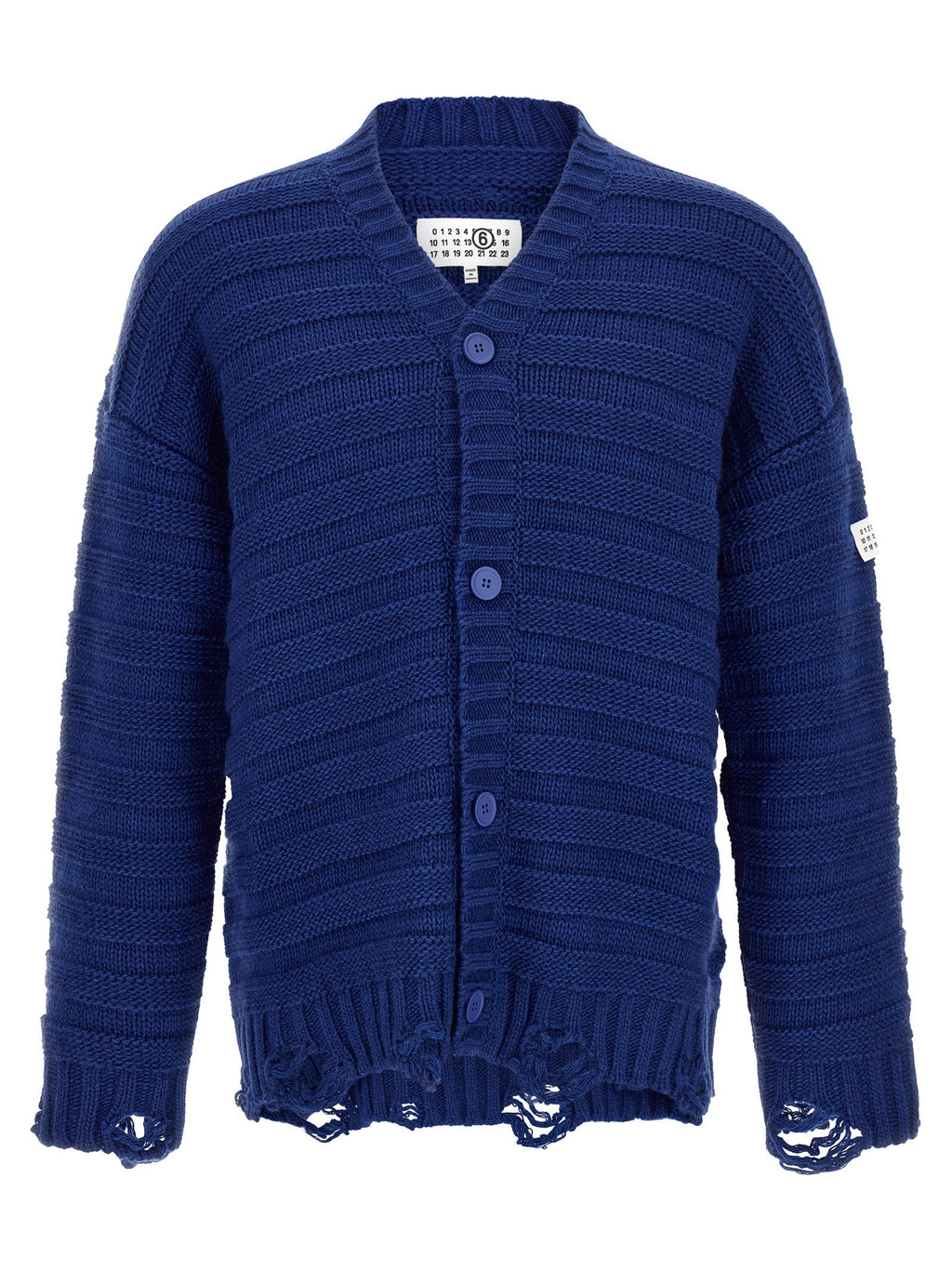 MM6 Maison Margiela Blue Virgin Wool Cardigan