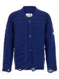 MM6 Maison Margiela Blue Virgin Wool Cardigan