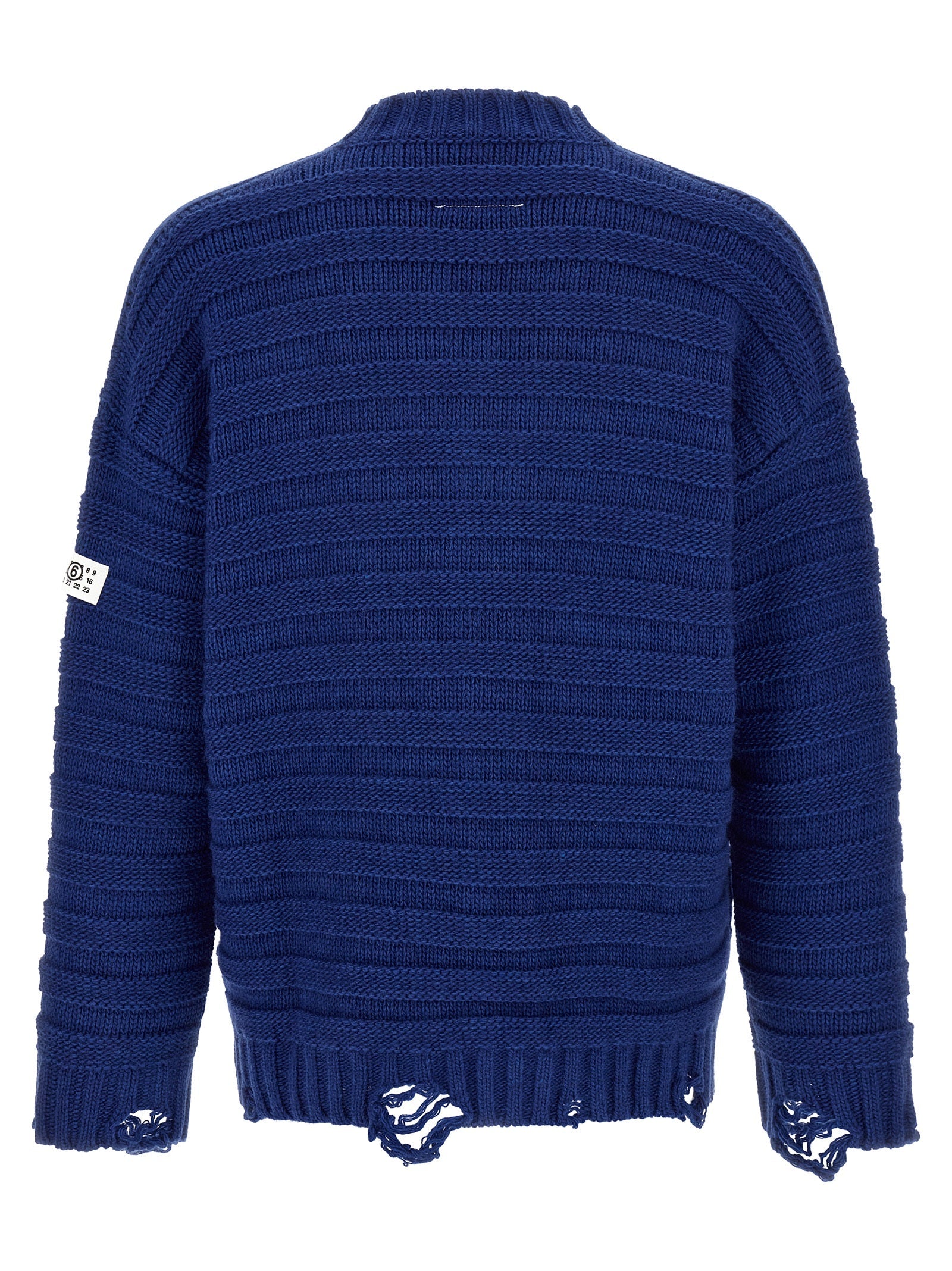 MM6 Maison Margiela Blue Virgin Wool Cardigan