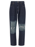 MM6 Maison Margiela Blue Cotton Straight-Leg Jeans MM6 Maison Margiela
