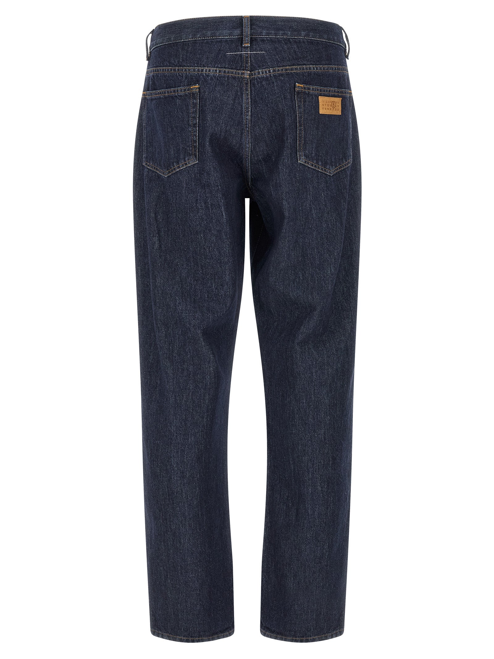 MM6 Maison Margiela Blue Cotton Straight-Leg Jeans MM6 Maison Margiela