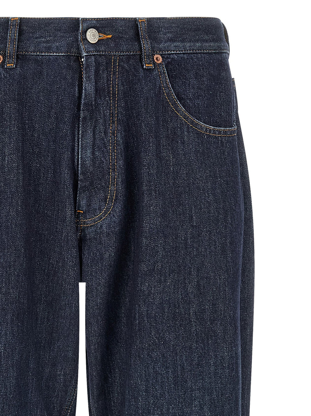 MM6 Maison Margiela Blue Cotton Straight-Leg Jeans MM6 Maison Margiela