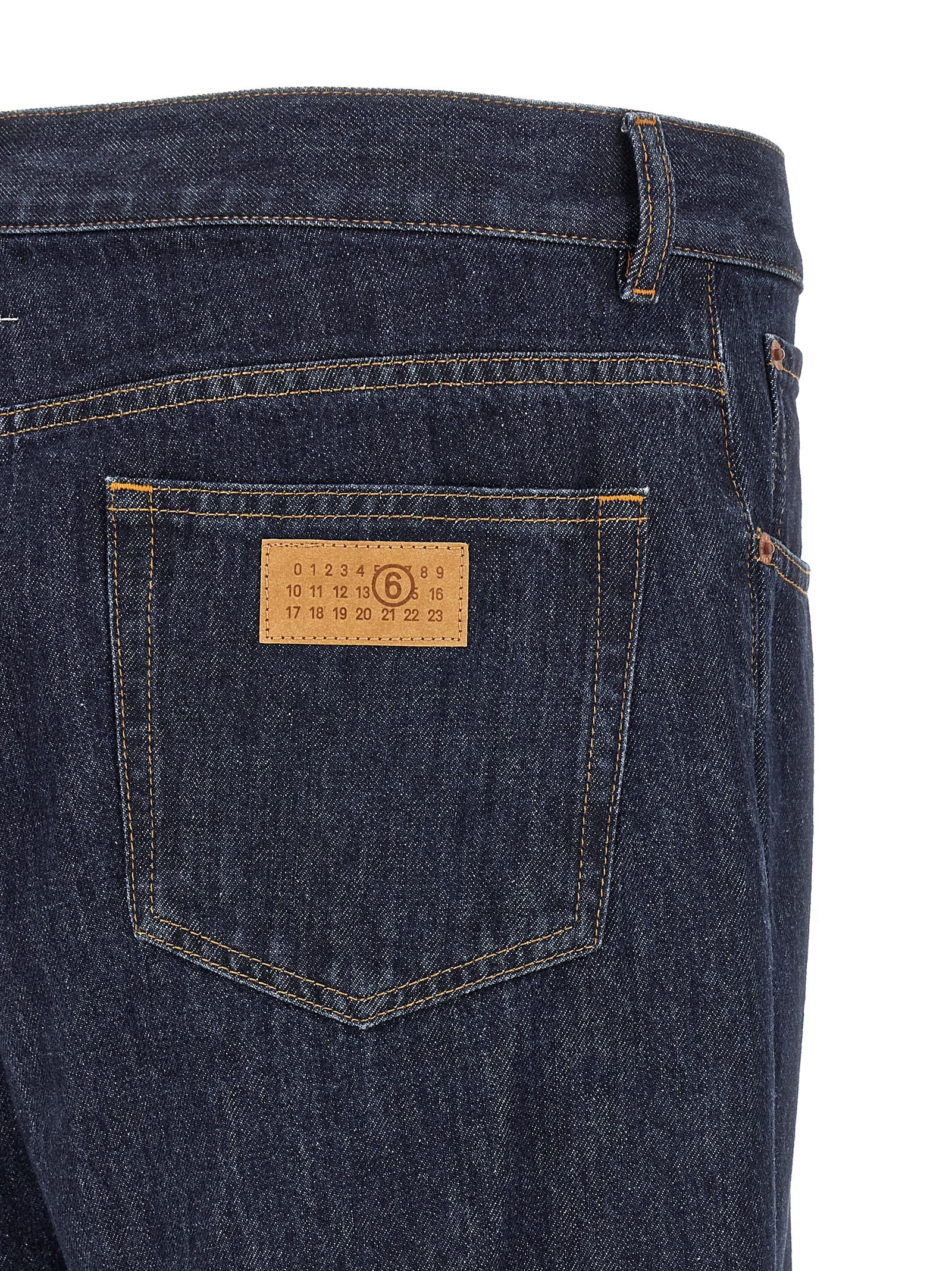 MM6 Maison Margiela Blue Cotton Straight-Leg Jeans MM6 Maison Margiela