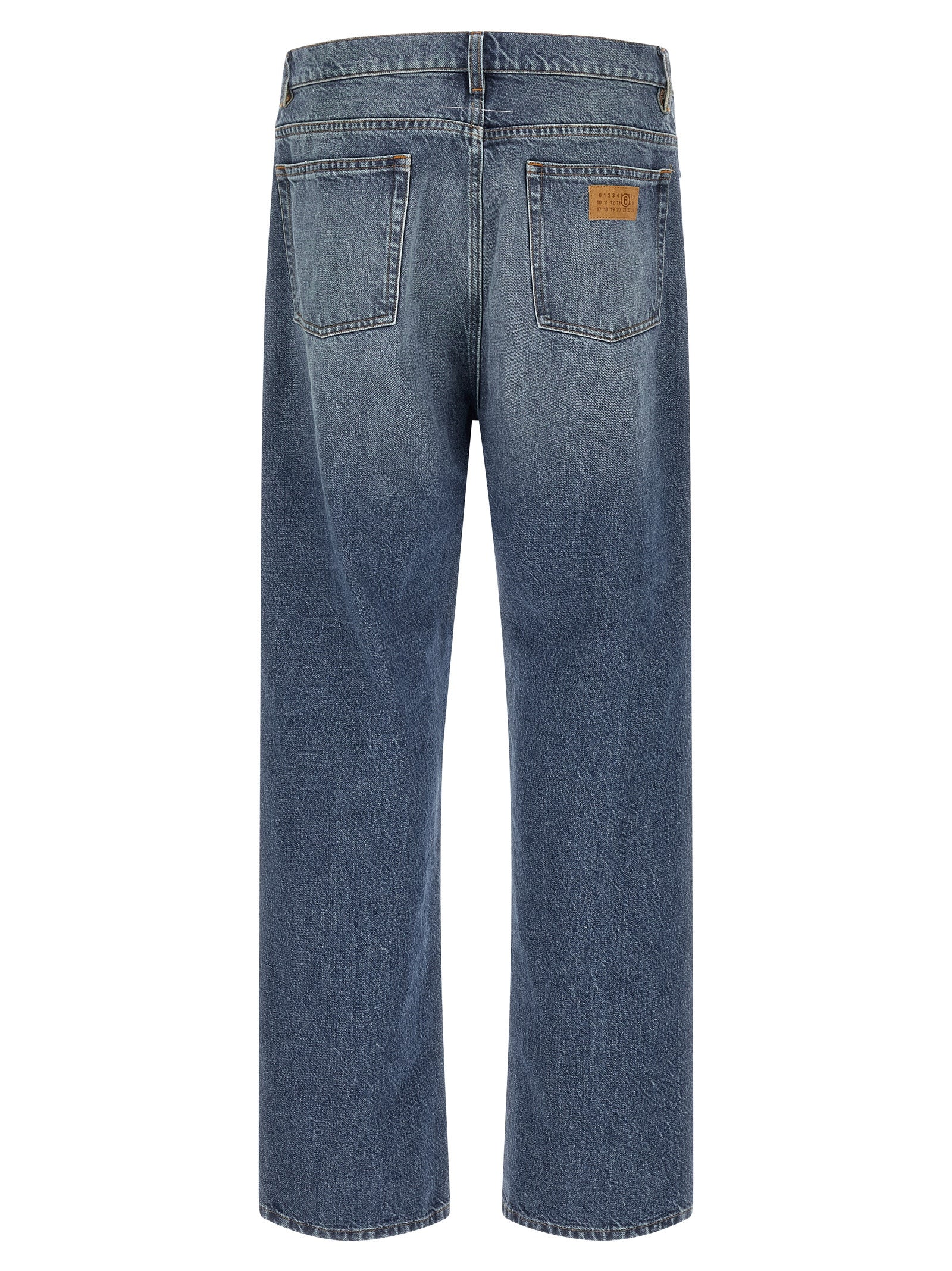 MM6 Maison Margiela Blue Cotton Straight-Leg Jeans