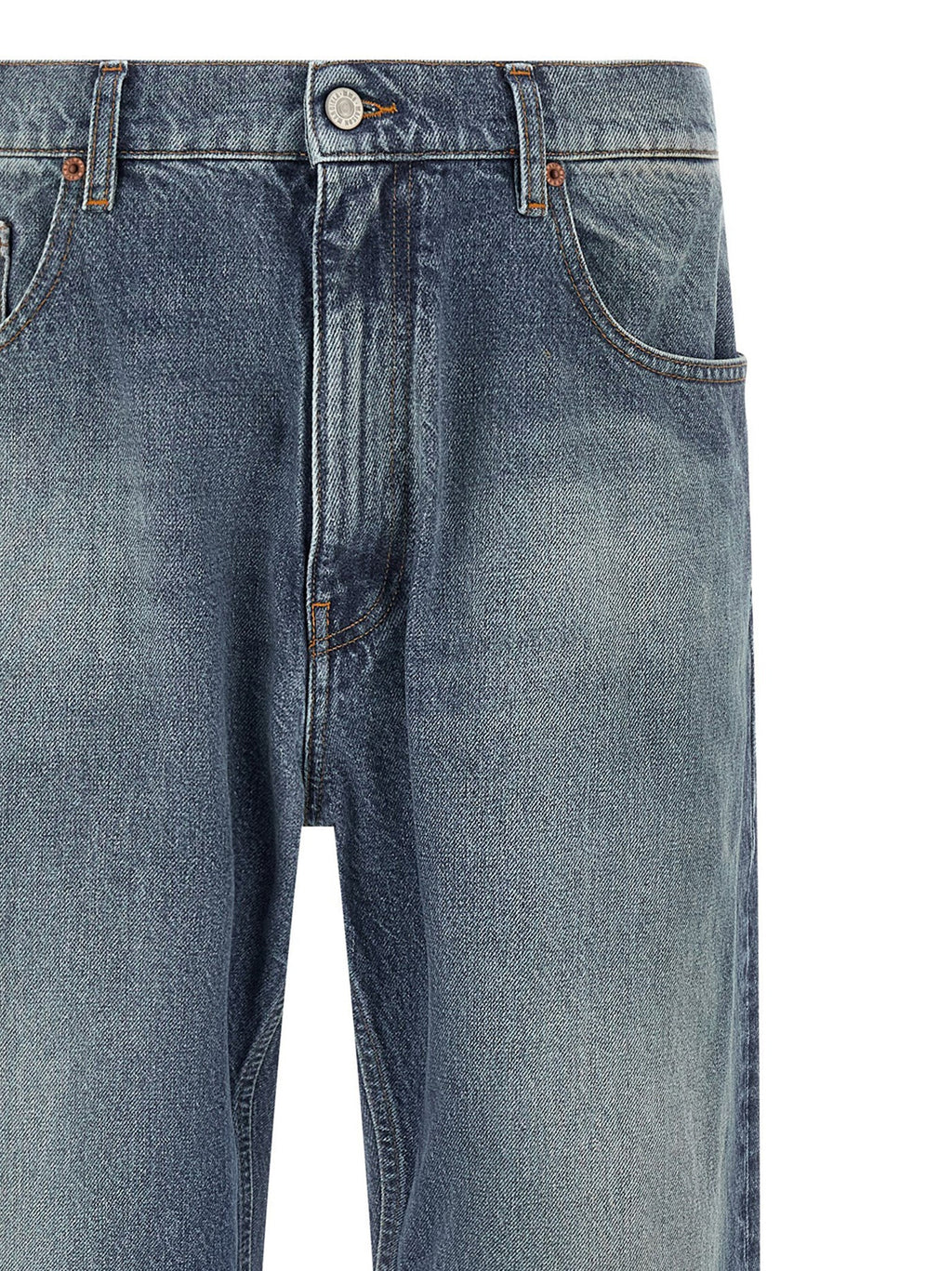 MM6 Maison Margiela Blue Cotton Straight-Leg Jeans