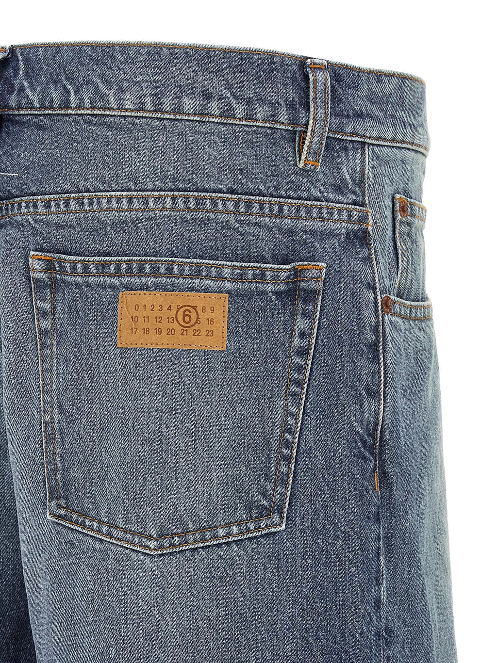 MM6 Maison Margiela Blue Cotton Straight-Leg Jeans
