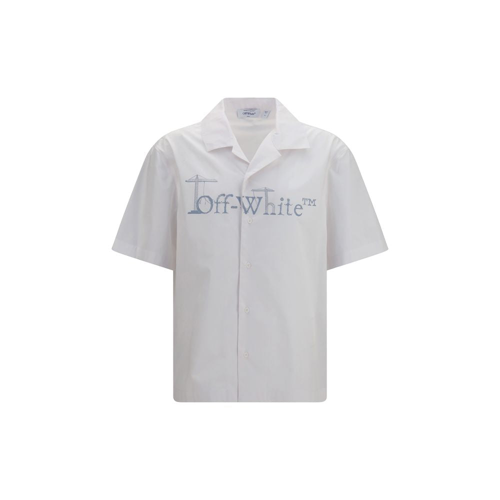 Off-White White Cotton Pattern Shirt