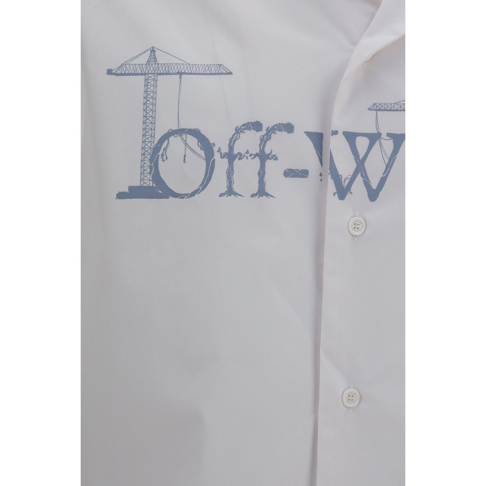 Off-White White Cotton Pattern Shirt