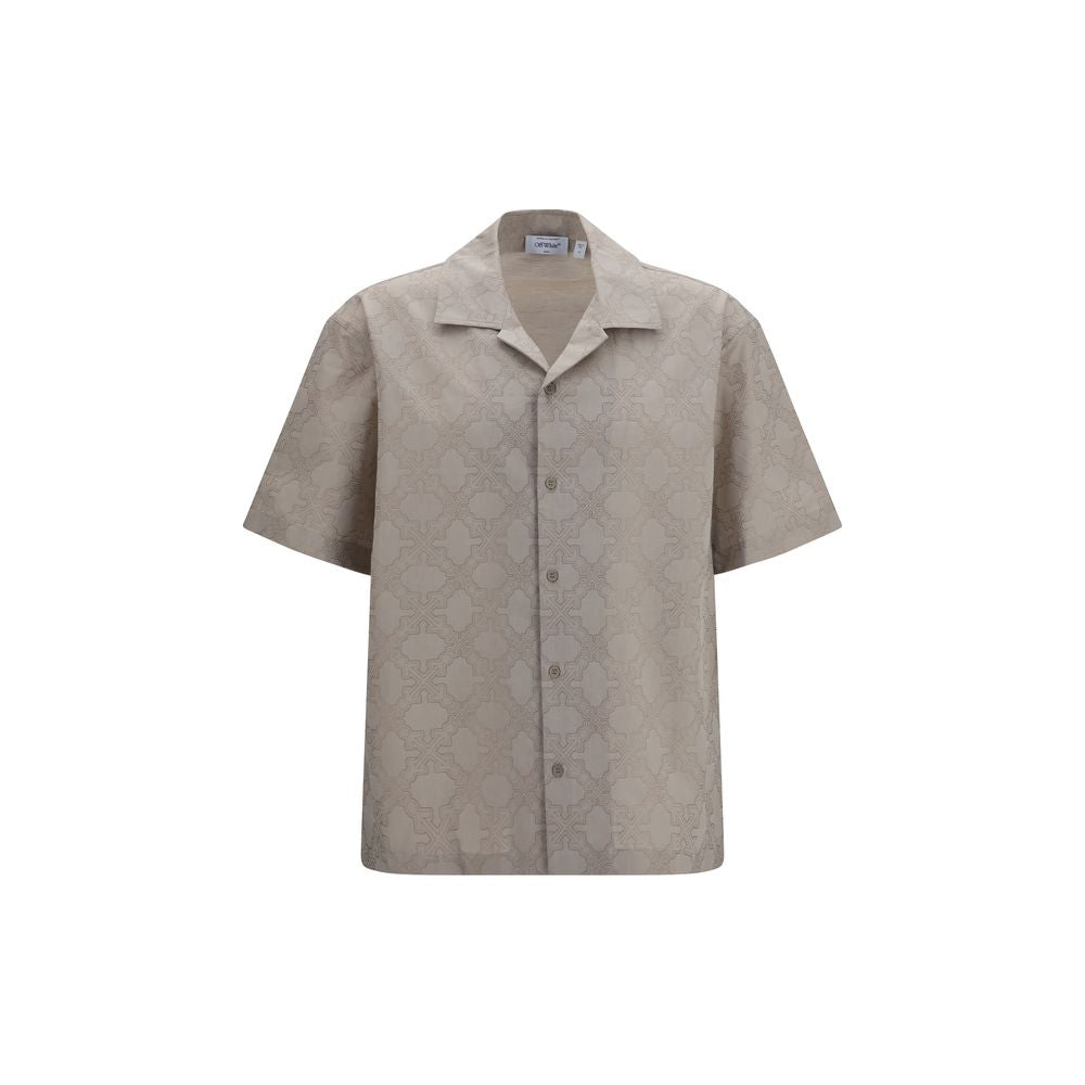 Off-White Beige Cotton Pattern Shirt