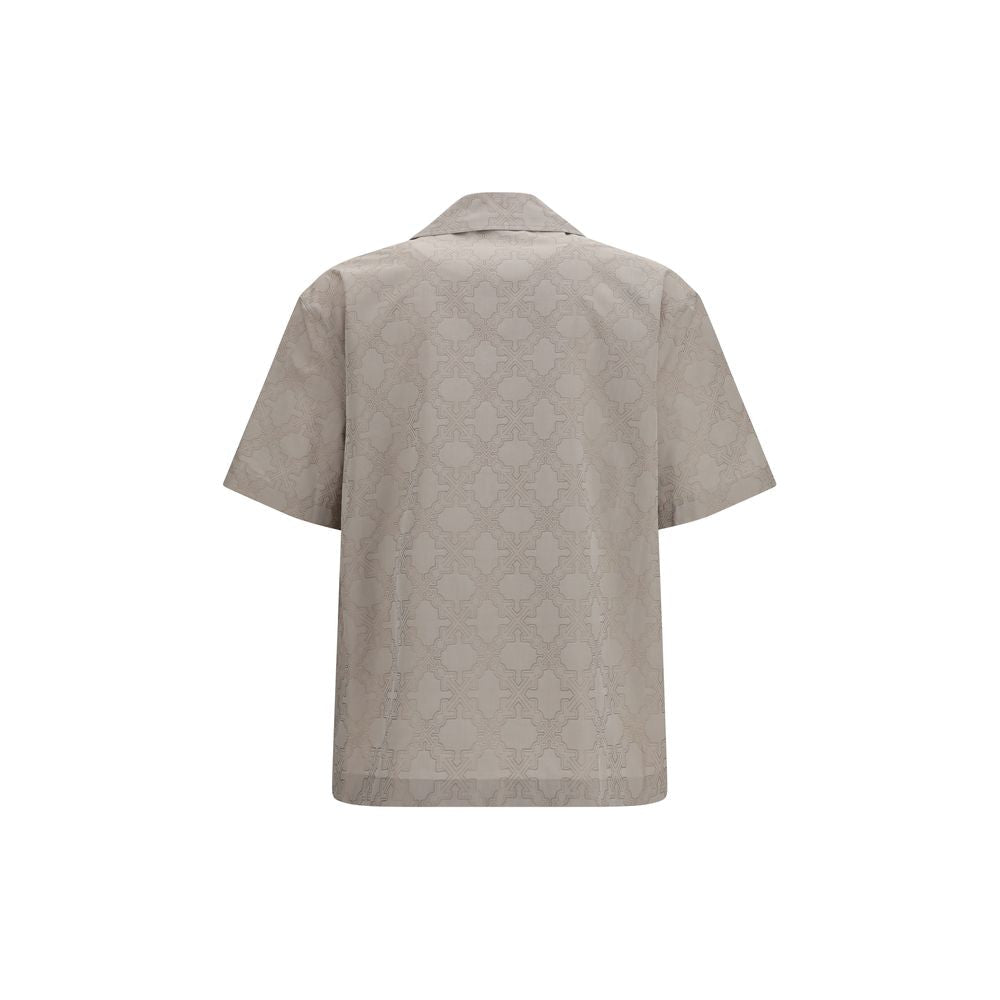 Off-White Beige Cotton Pattern Shirt