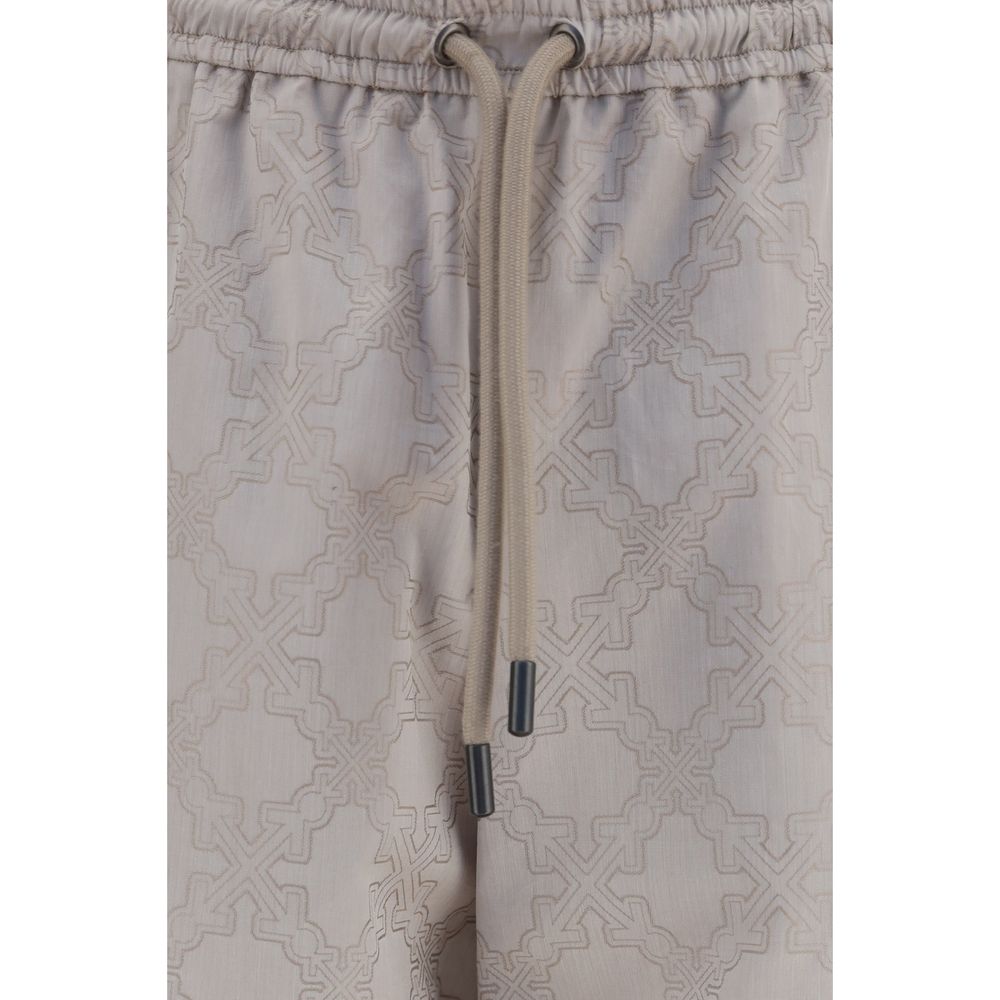Off-White Beige Cotton Casual Pants Off-White