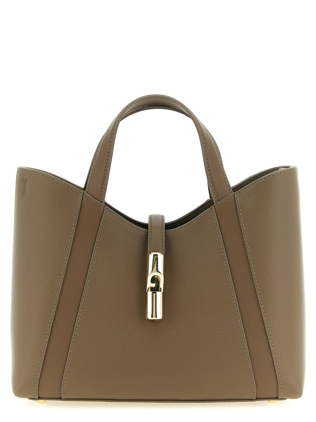 Furla Gray Calfskin Tote Bag