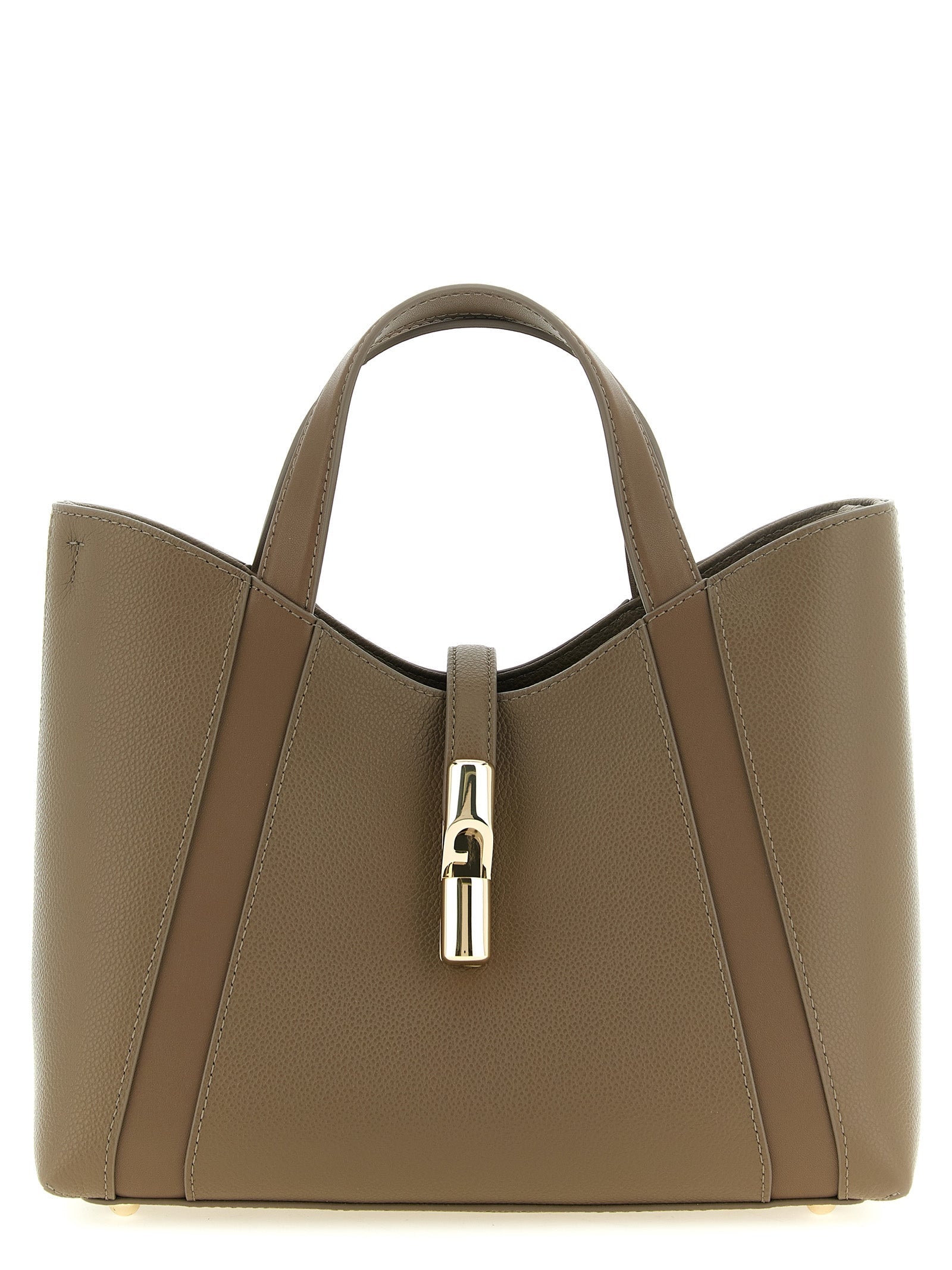 Furla Gray Calfskin Tote Bag