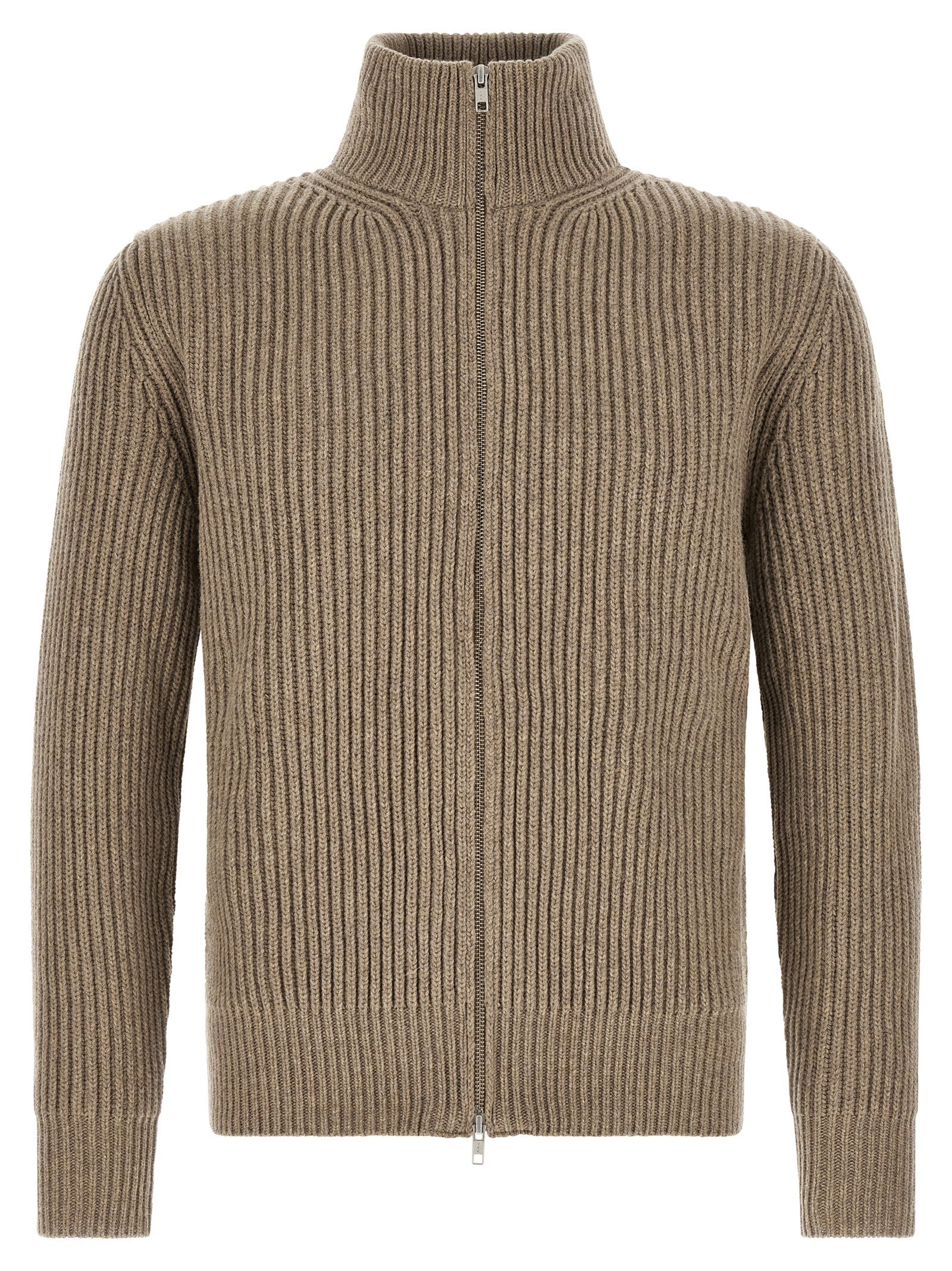 MM6 Maison Margiela Beige Wool Full-Length Jacket MM6 Maison Margiela