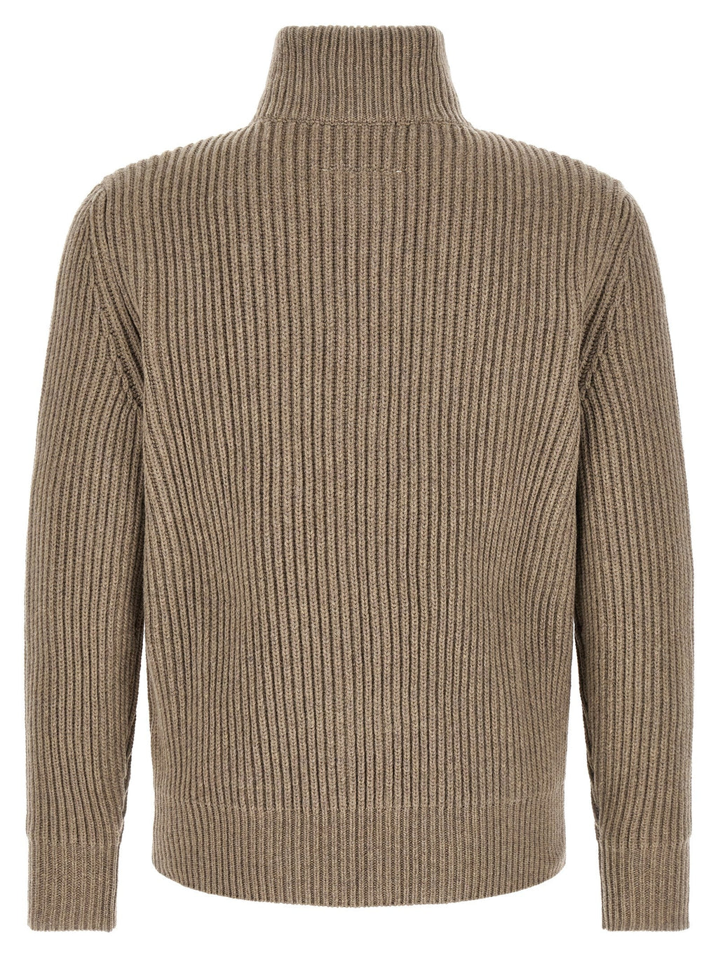 MM6 Maison Margiela Beige Wool Full-Length Jacket MM6 Maison Margiela