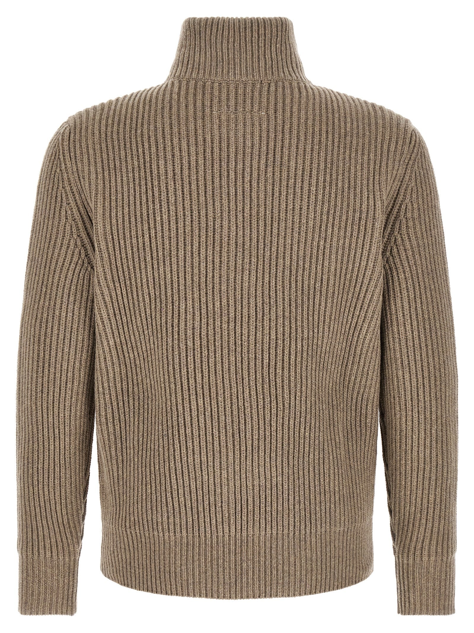 MM6 Maison Margiela Beige Wool Full-Length Jacket MM6 Maison Margiela