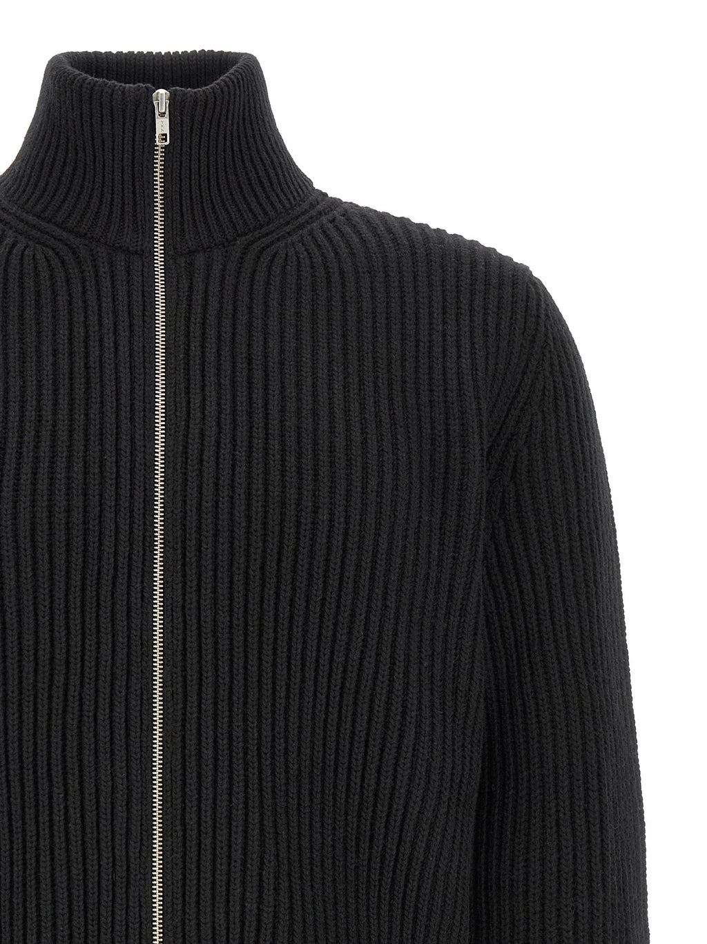 MM6 Maison Margiela Black Wool Full-Length Jacket