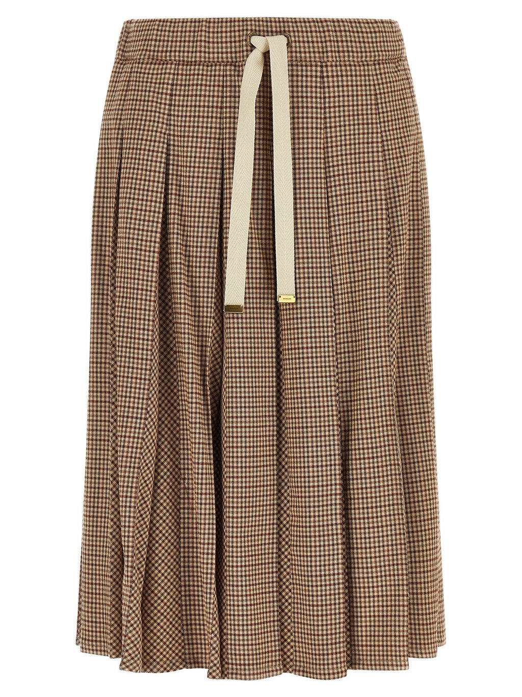 Moncler Beige Viscose Midi Skirt Moncler